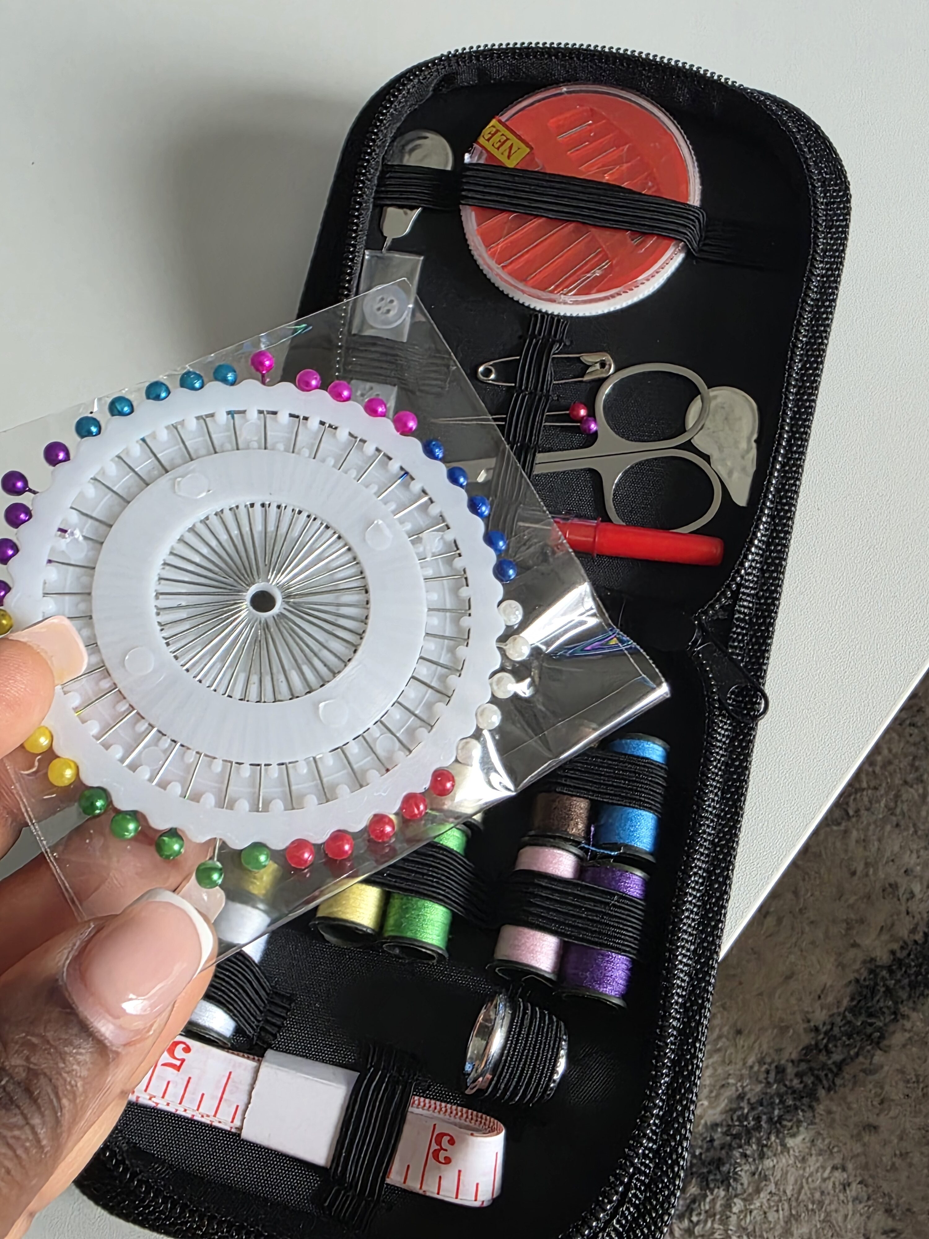 91-Piece Portable Sewing Kit with Case – Travel Emergency Sewing Set for Beginners & Home Use