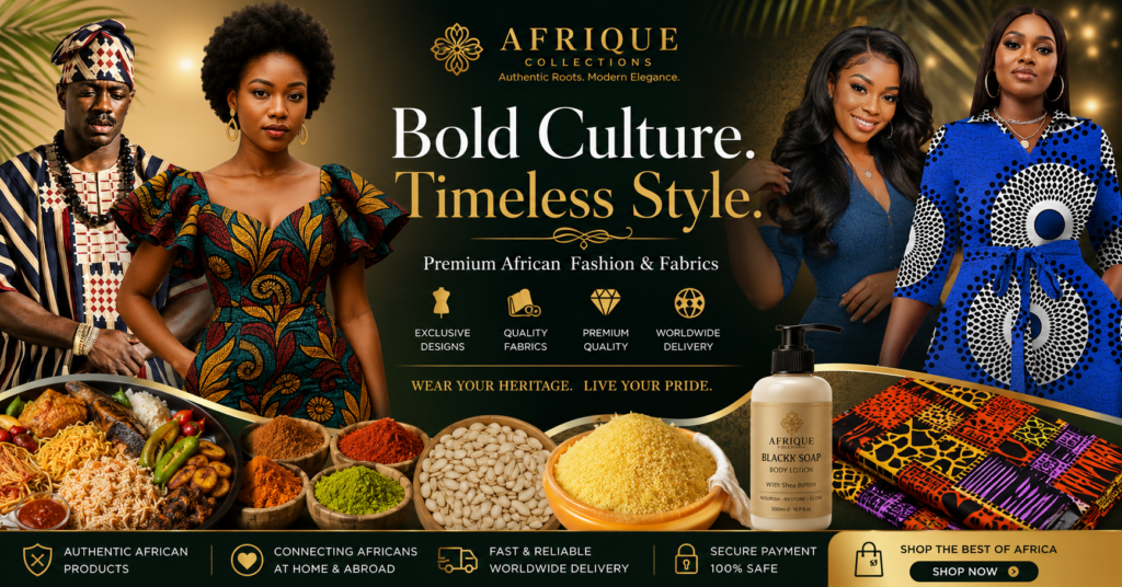 Shop African fashion online including Ankara and traditional African clothing