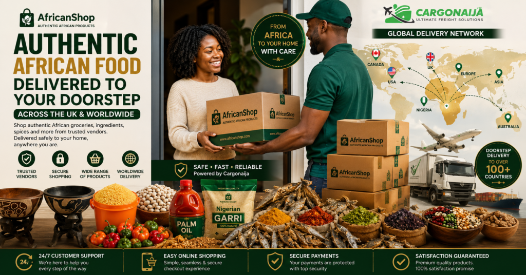 African food delivery UK with worldwide shipping