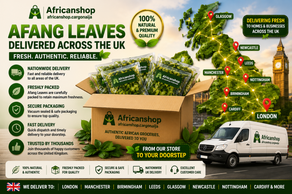 Afang leaves online UK delivery service covering London Manchester Birmingham Leeds and Glasgow