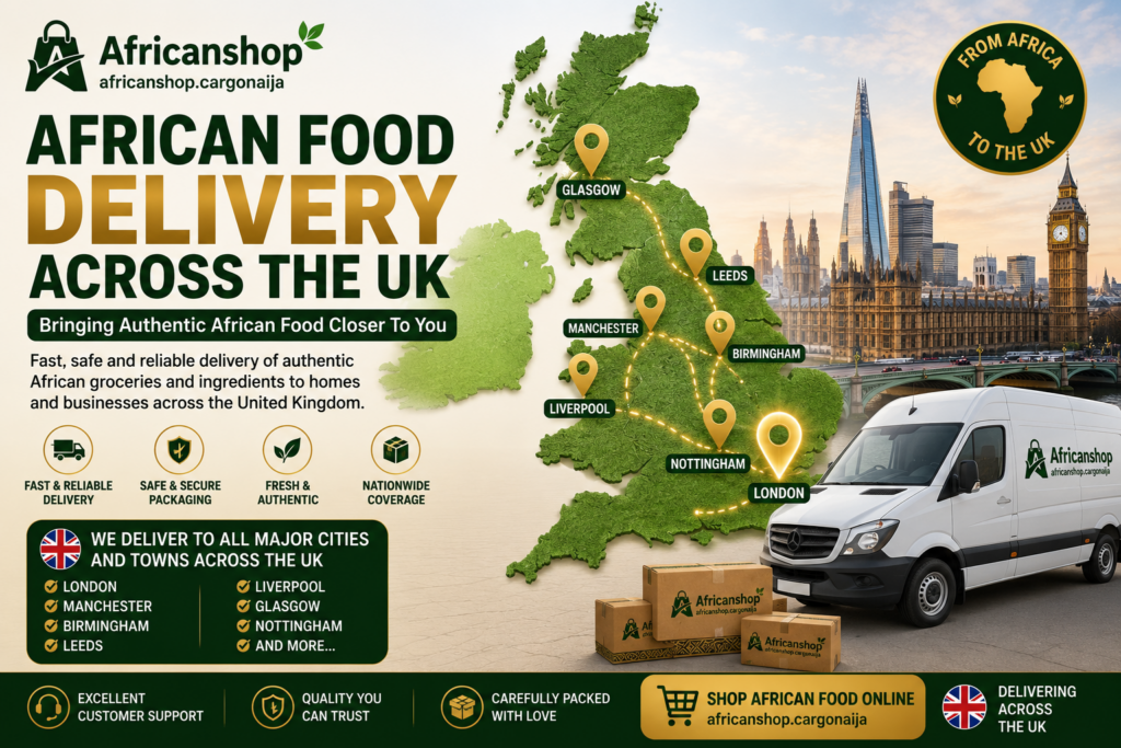 African food delivery service covering London Manchester Birmingham Leeds Liverpool Glasgow and Nottingham