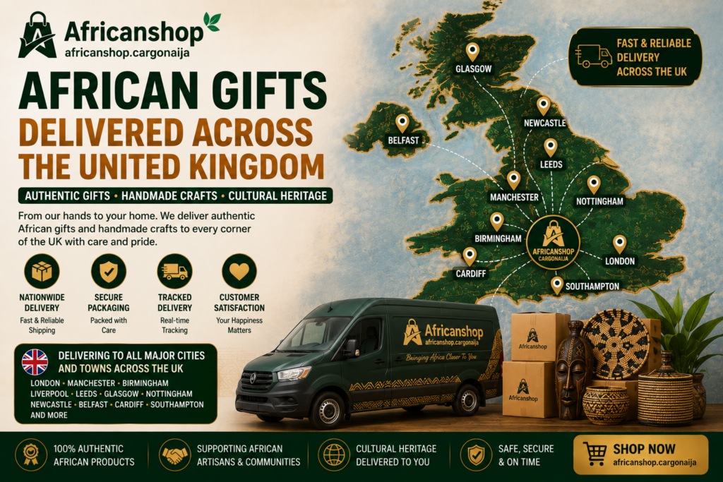 African gifts and handmade crafts delivered nationwide across London, Manchester, Birmingham, Liverpool, Leeds and Glasgow.