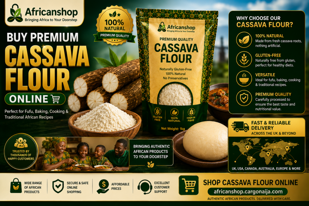 Cassava flour delivery available across London Manchester Birmingham Liverpool Leeds Glasgow and the UK