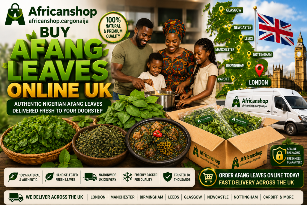Buy Afang leaves online UK with nationwide delivery of authentic Nigerian afang leaves for afang soup and African cooking