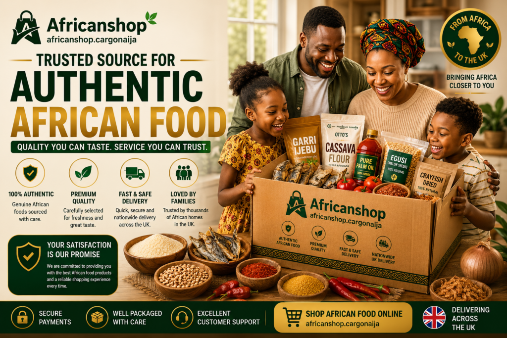 trusted African food shop online UK delivering authentic African groceries and Nigerian food products