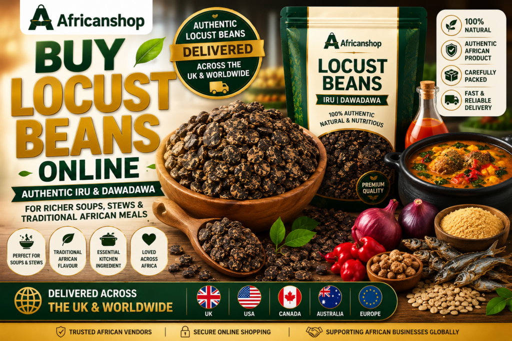 Buy locust beans online including authentic African iru dawadawa and ogiri for Nigerian soups stews and traditional meals delivered across the UK and worldwide