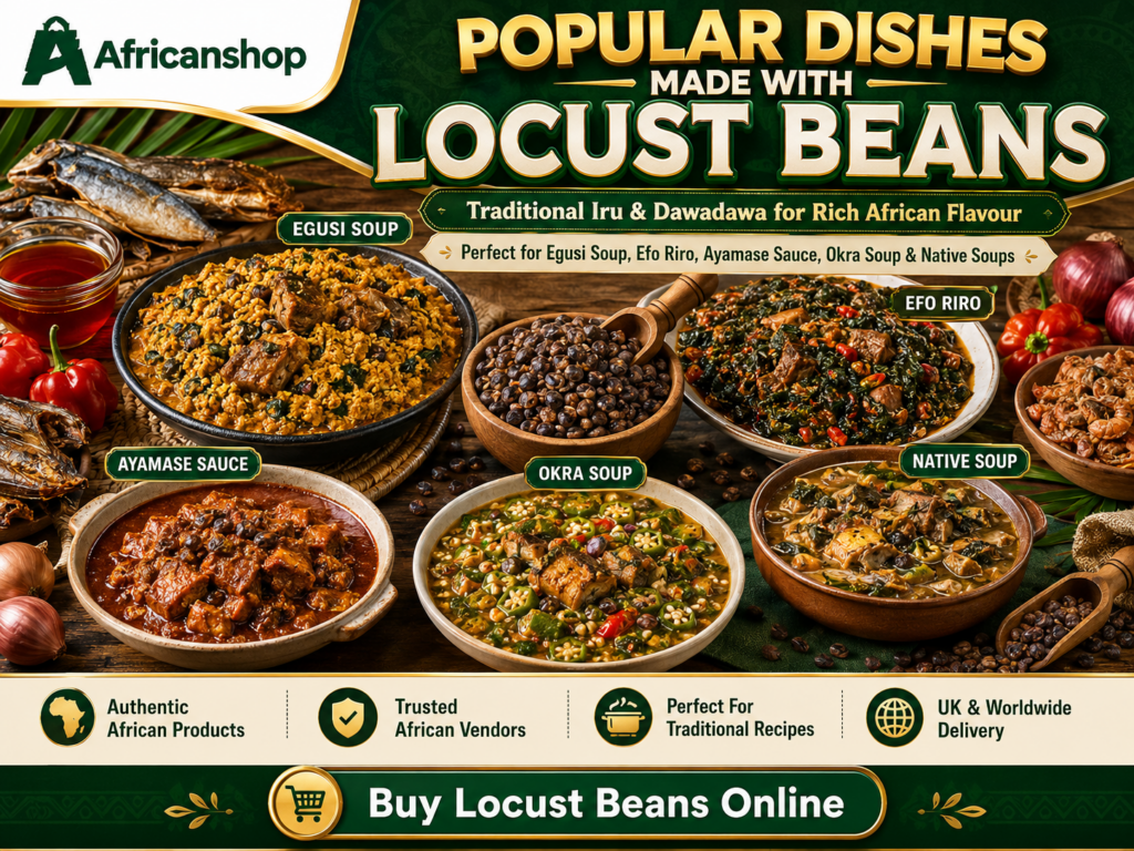 Locust beans for egusi soup efo riro ayamase sauce okra soup native soups and traditional African stews