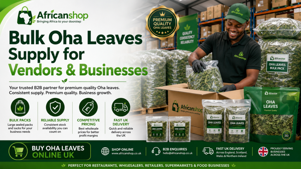 bulk Oha leaves online for African grocery vendors food businesses soup ingredient sellers and retailers
