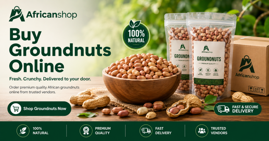 Buy groundnuts online from Africanshop with fresh crunchy African groundnuts packed for delivery