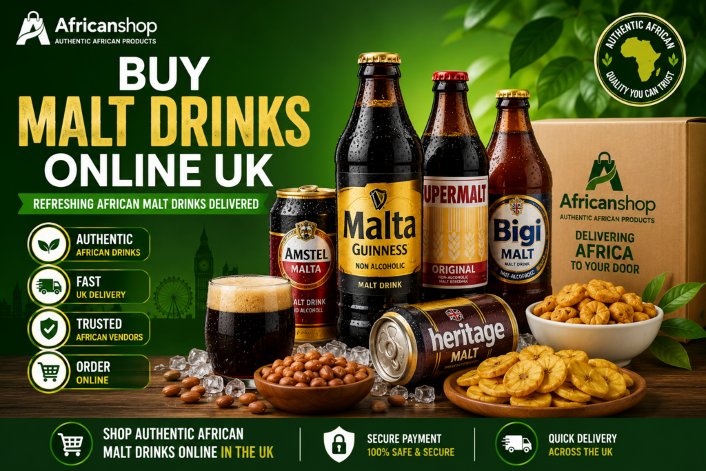 Buy malt drinks online UK from Africanshop with authentic African malt drinks packed for delivery