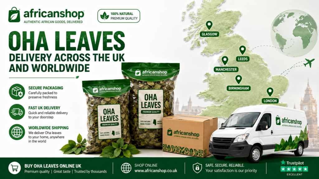Oha leaves delivery across the UK and worldwide from Africanshop trusted African vendors