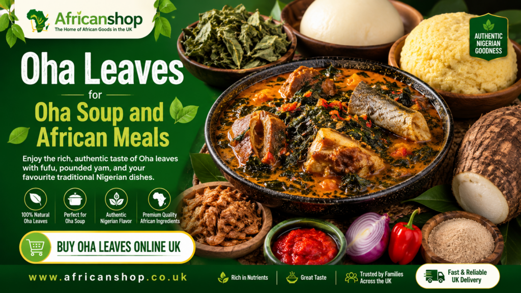 Oha leaves for Oha soup fufu pounded yam eba stockfish and traditional Nigerian meals