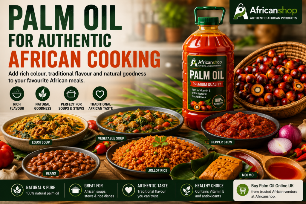 palm oil for African soups traditional stews rice dishes beans recipes and native African meals