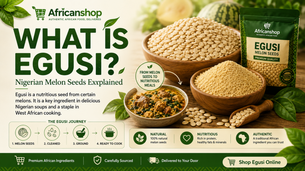 egusi is made from melon seeds and used in Nigerian soups and West African cooking