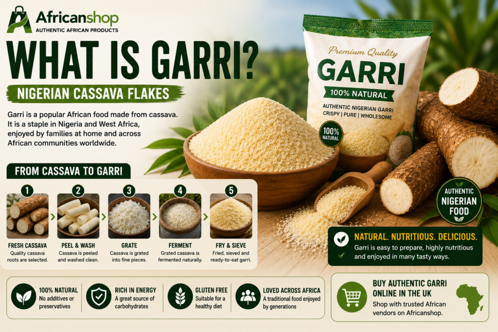 garri is a popular African food made from processed cassava and enjoyed across Nigeria and West Africa